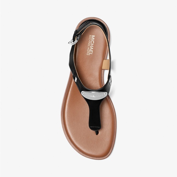 Michael Kors Shoes - Michael Kors Logo Plate T-Strap Sandal